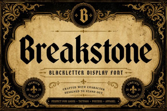 Breakstone: A Bold Gothic Display Font for Edgy Designs