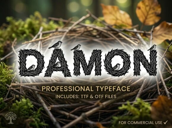 Damon: A Rustic Display Typeface for Nature-Inspired Design