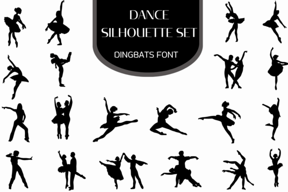 Dance Silhouette Set: Elegant Movement in Typography