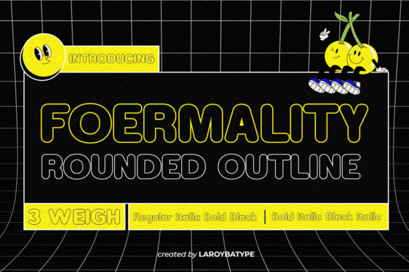 Modern Rounded Outline Display Font for Creative Projects