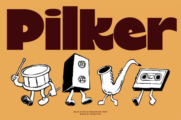 PILKER: A Bold Retro Display Font for Vibrant Designs