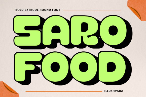Saro Food: A Bold Display Font to Elevate Your Brand